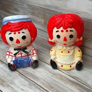 Vintage Raggety Ann and Andy Planters